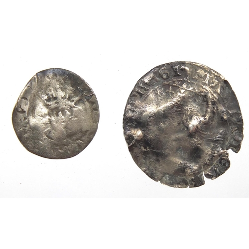 217 - Eleven hammered silver coins including six pence, three pence and pennies, approximate weight 13.4g