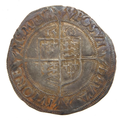 194 - Elizabethan hammered silver six pence, with indistinct date 156?, approximate weight 3.0g