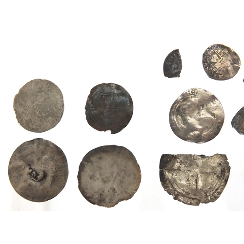 223 - Predominantly British hammered silver coinage, various denominations and dates, approximate weight 3... 