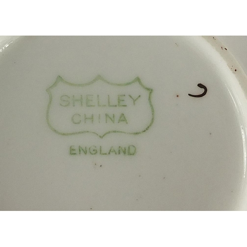 666 - Group of Shelley The Olde Mint House Pevensey Sussex, crested china including beakers and pin trays,... 