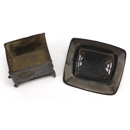 476 - Japanese bronze box and cover in the form of a hut, 9.5cm high