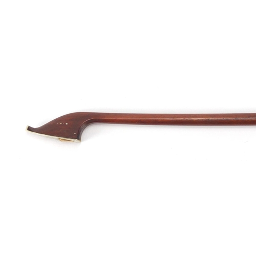 280 - Old wooden violin bow impressed Jas Tubbs, 74cm in length, approximate weight 49.8g