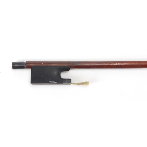 280 - Old wooden violin bow impressed Jas Tubbs, 74cm in length, approximate weight 49.8g