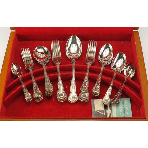 2046 - Six place canteen of silver plated cutlery, the canteen 40.5cm high