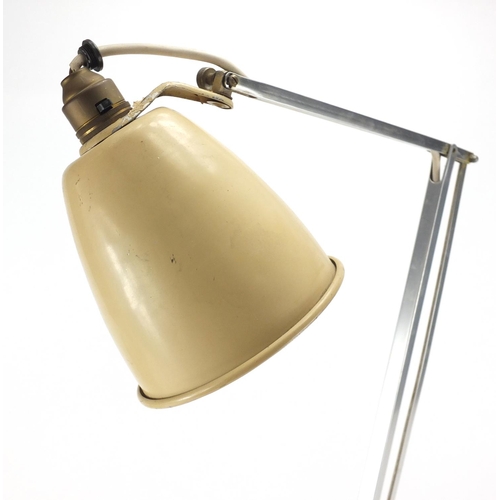 690 - Vintage industrial chrome and white painted anglepoise lamp, 55cm high