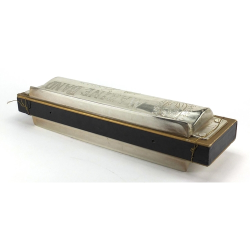 2119 - Advertising interest shop display Hohner Marine Band Harmonica, 61cm wide