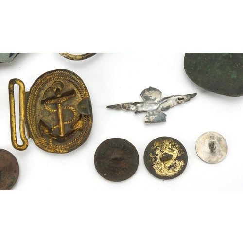 311 - British Military World War II MKIII Compass and other related Militaria including an antique metal e... 