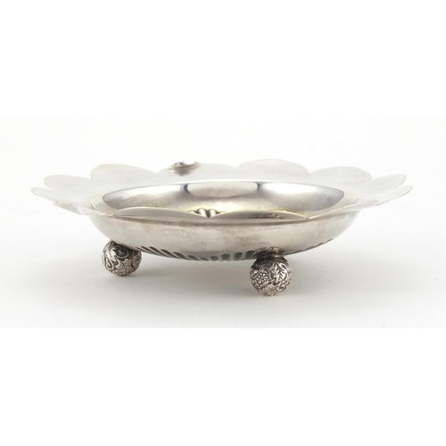 755 - Tiffany & Co sterling silver flower shaped dish, 14.5cm in diameter, approximate weight 104.5g