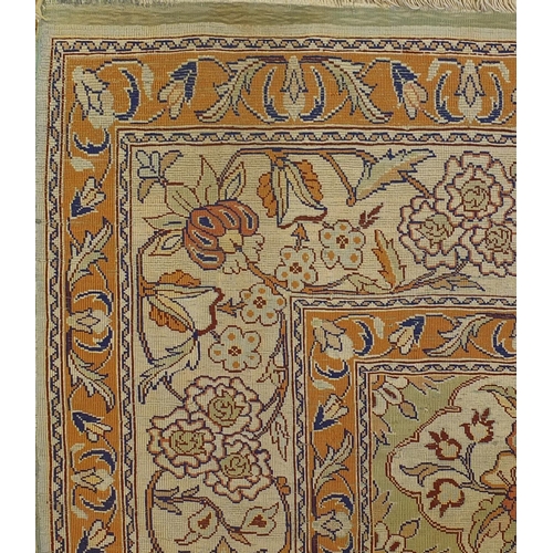 2006 - Rectangular Turkish Hereke silk rug, having an all over stylised floral design, 210cm x 130cm