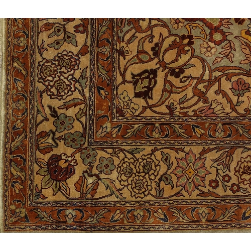 2006 - Rectangular Turkish Hereke silk rug, having an all over stylised floral design, 210cm x 130cm