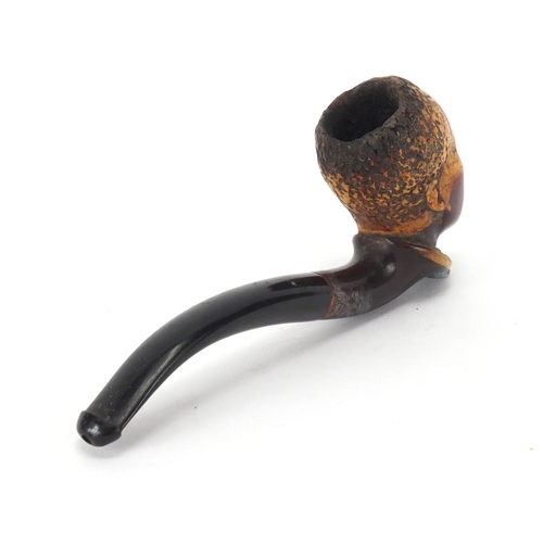 52 - Meerschaum pipe of an African male bust, housed in a velvet lined fitted case, 12.5cm in length