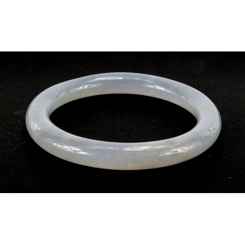 494 - Chinese white stone bangle possibly rock crystal, 8cm in diameter, approximate weight 55.9g