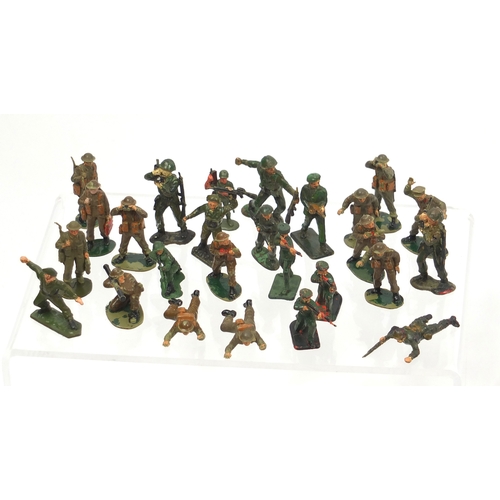 382 - Large collection of plastic soldiers and accessories including some Britain examples