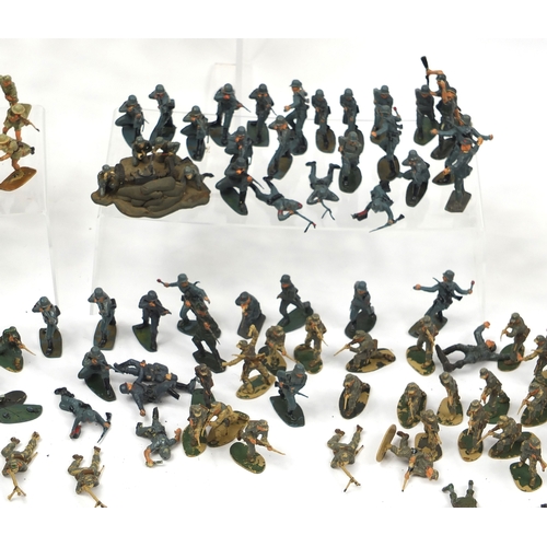 382 - Large collection of plastic soldiers and accessories including some Britain examples