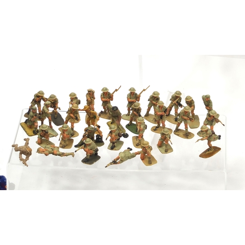 382 - Large collection of plastic soldiers and accessories including some Britain examples