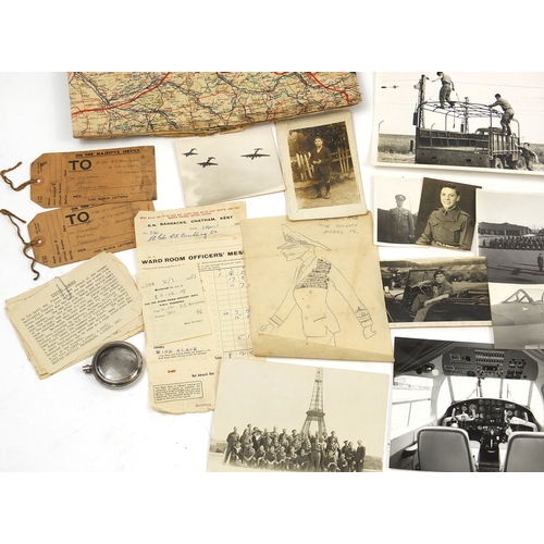 319 - Military interest ephemera and photographs including a fold out map, photographs of ships, planes an... 