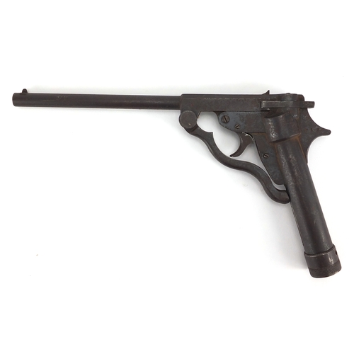 356 - The Lincoln air pistol, best English make, Pat No.18127, numbered 718, 30cm in length