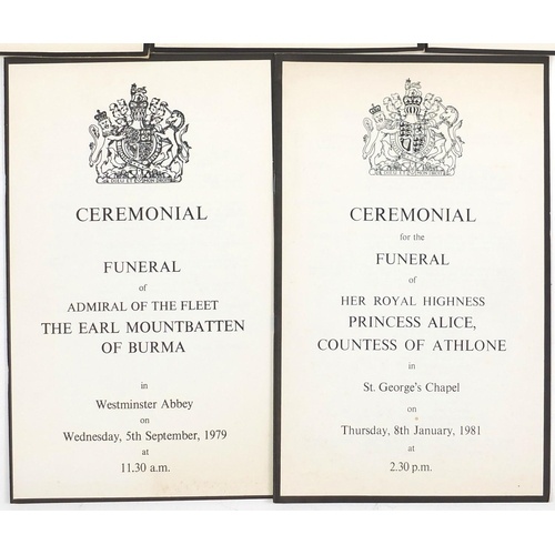184 - Collection of commemorative ephemera including funeral and service programmes for various Royal even... 