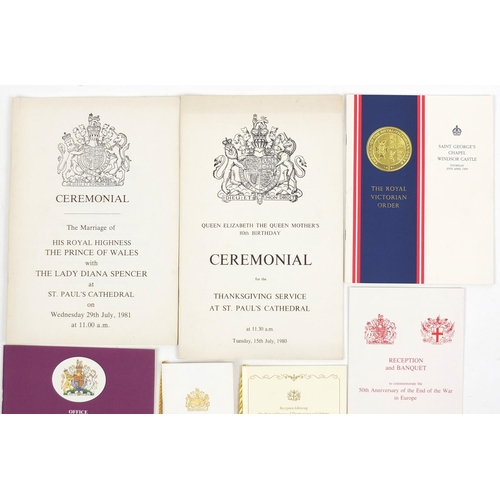 184 - Collection of commemorative ephemera including funeral and service programmes for various Royal even... 
