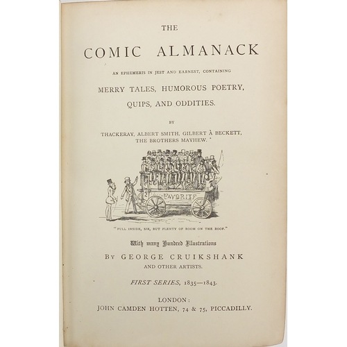 179 - The Comic Almanac by George Cruikshank, two leather bound hardback books, first series 1835-1843 and... 