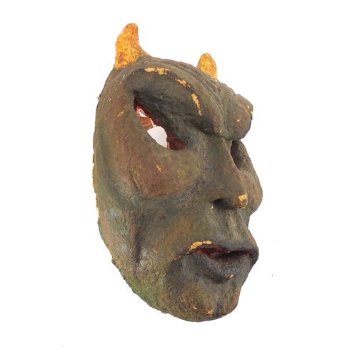 148 - Ronnie Kray late 1960's early 1970's Devil papier mâché wall mask, made during art sessions in the H... 
