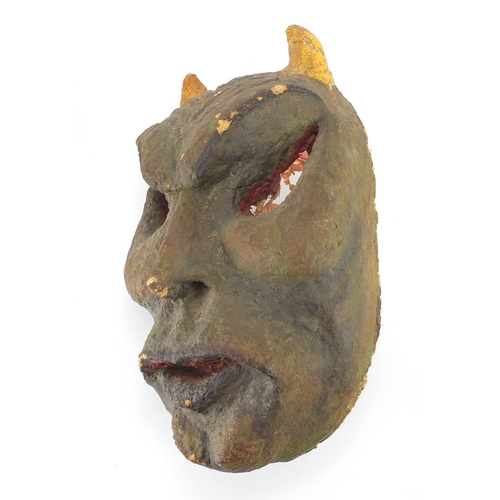 148 - Ronnie Kray late 1960's early 1970's Devil papier mâché wall mask, made during art sessions in the H... 