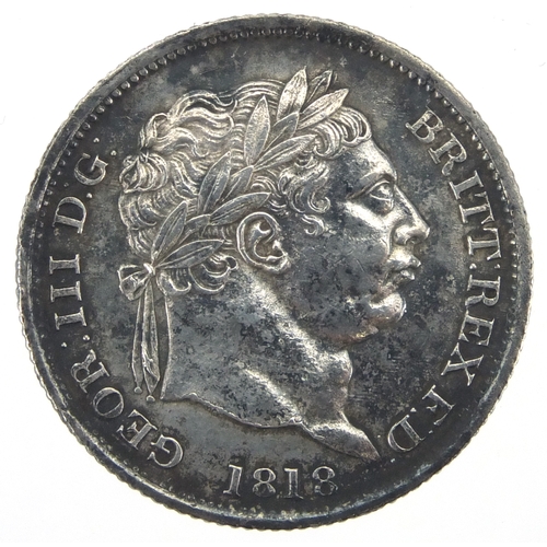 237 - George III 1818 silver shilling, approximate weight 5.6g