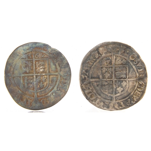 195 - Four Elizabethan hammered silver six pence's, 1564, 1569, 1586 and 1593, approximate weight 11.3g