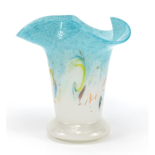 154 - Vasart colourful handkerchief glass vase, 20cm high