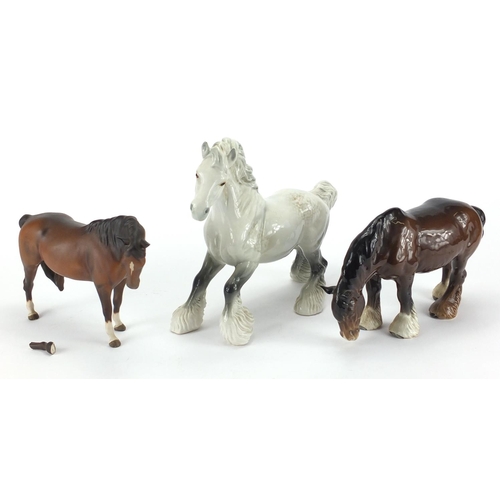 468 - Three Beswick horses including a Graham White example, the largest 21cm high