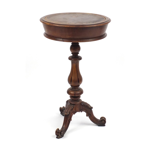 27 - Victorian carved mahogany tripod table jardinaire, 82cm high x 48m in diameter