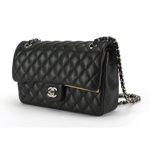 2042 - Chanel quilted lambskin double flap handbag with dust jacket, box and certificate card numbered 1756... 