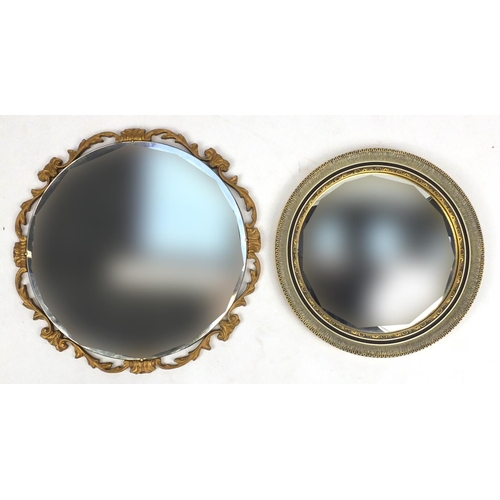 20 - Two circular wall mirrors one a convex example, both gilt framed, the largest 52cm in diameter