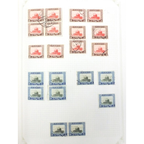 619 - Selection of World stamps arranged in albums and cigarette cards including motor cars and aviation