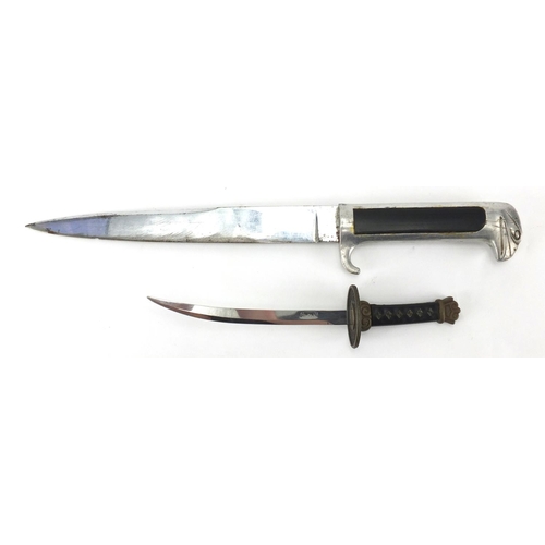 693 - German Military interest style bayonet and one other