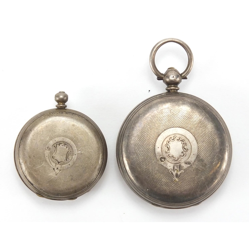 253 - Two silver open faced pocket watches