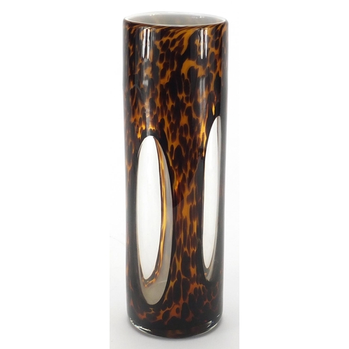 110 - Stylish brown Art glass vase, 30.5cm high