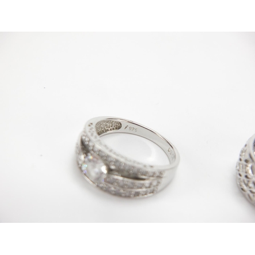 2459 - Five silver rings, set with colourful stones, various sizes, approximate weight 19.4g