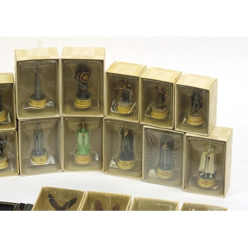 2041 - Two Eaglemoss Lord of The Rings chess sets with chess board, the board 52cm x 52cm