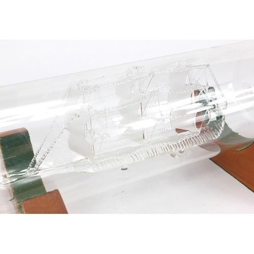 155 - Large glass ship in a bottle, 50cm in length