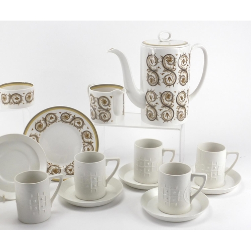 209 - Susie Cooper Venetia coffee service and Portmeirion cups and saucers