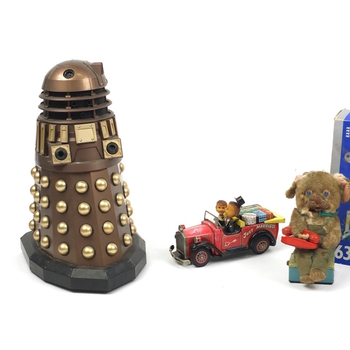 518 - Vintage toys including Meccano set, Dalek and tin plate car