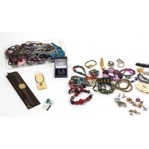 311 - Group of costume jewellery including wristwatches, necklaces, rings and cufflinks