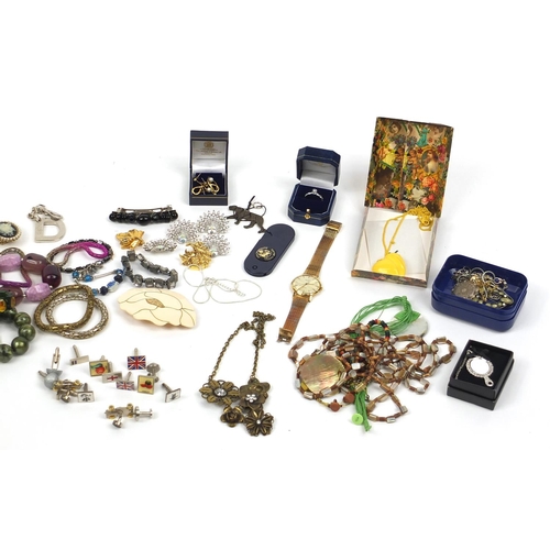 311 - Group of costume jewellery including wristwatches, necklaces, rings and cufflinks