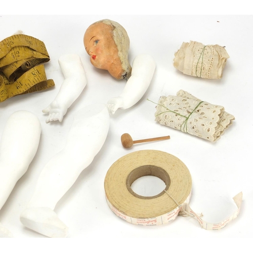 472 - Vintage bisque doll parts