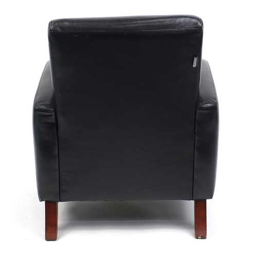 36 - Black leatherette tub chair