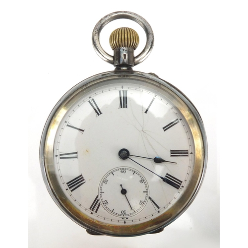 268 - Gentleman's silver open face pocket watch, 5cm in diameter