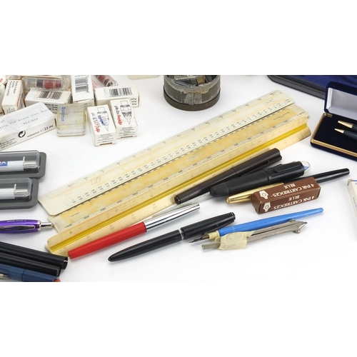 390 - Assorted fountain pens, ballpoint pens and propelling pencils and other writing instruments