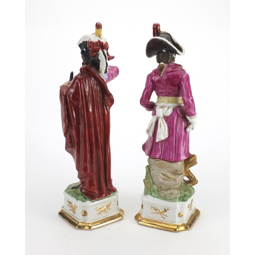 107 - Pair of porcelain Military figures, 32cm high