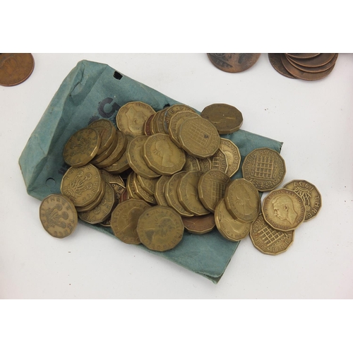 458 - Large selection of mostly British pre decimal coins